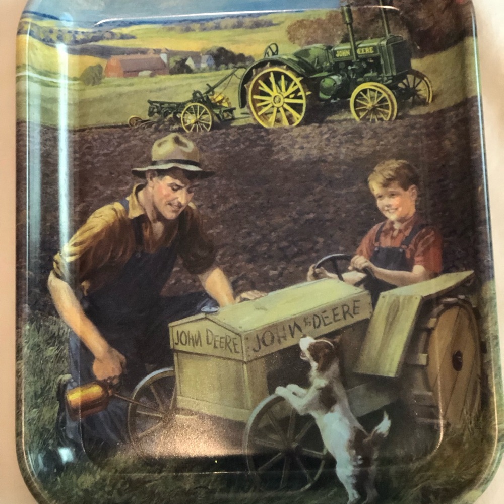 Vintage John Deere Tray Big Wheels Little Wheels 2001 Father Son Dog Tractor